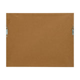 Back view of Hill Interiors Pochards on Linen framed wall art, showing plain brown backing board with two metal triangle hanging brackets fitted near the top.