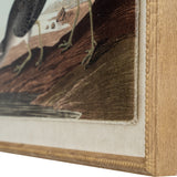 Flora & Fauna Snipes on Linen in Beaded Frame – Brown