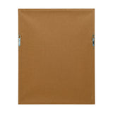 Back view of Hill Interiors Meadow on Linen framed wall art, showing brown backing board with two metal D-ring hangers for wall mounting.