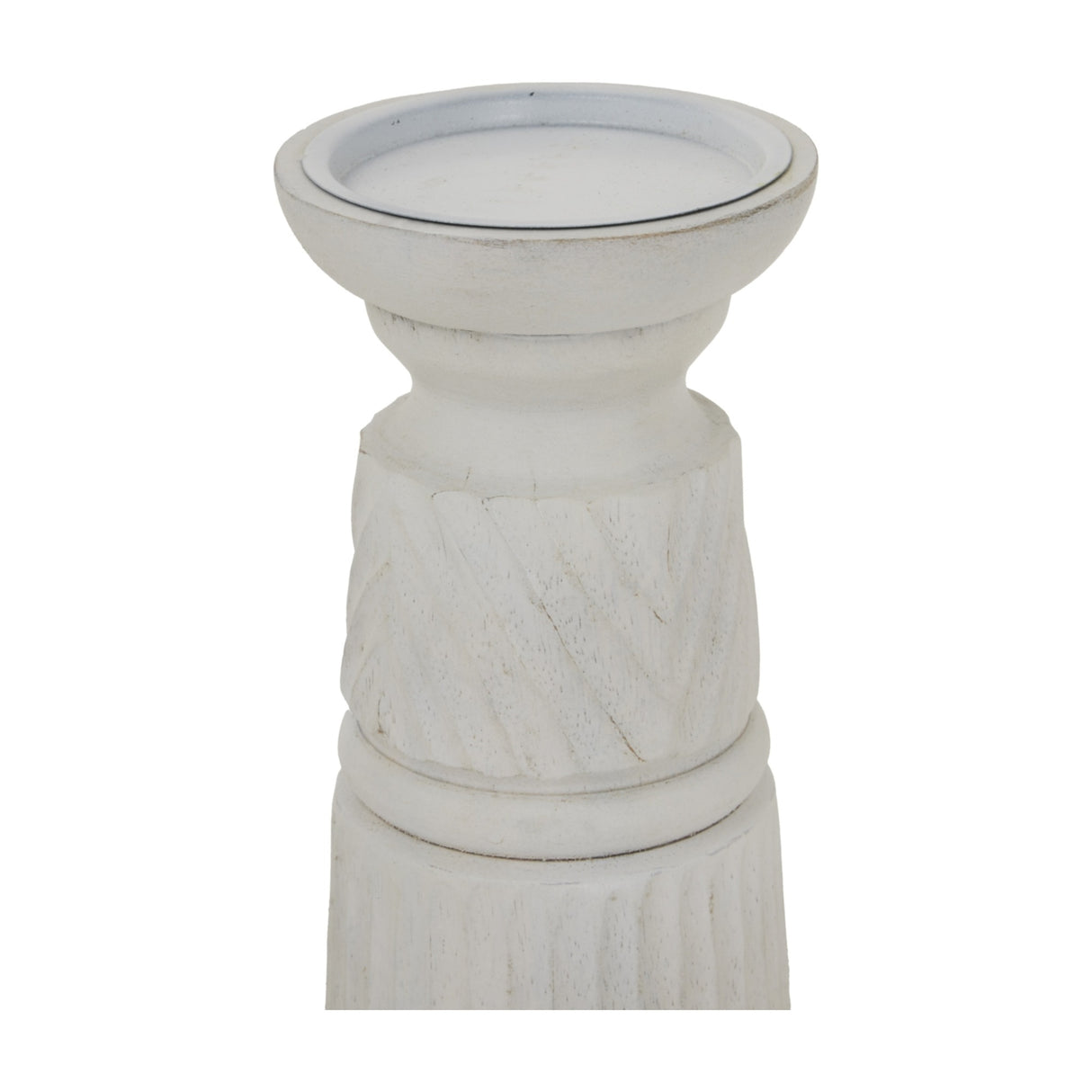 White Wooden Candle Holder – White