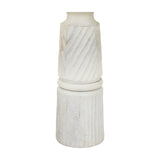 Large White Wooden Candle Holder – White