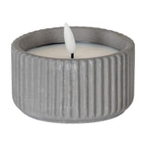 Ribbed LED Pillar Candle Small – Beige