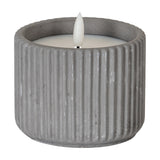 Ribbed LED Pillar Candle Medium – Beige