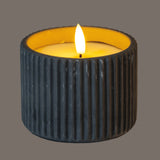Ribbed LED Pillar Candle Medium – Beige
