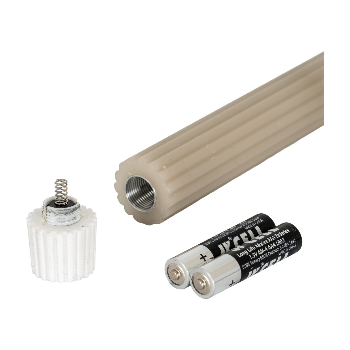 Ribbed Taper Candles – Beige