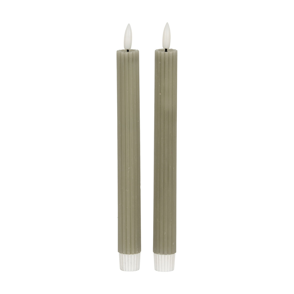 Ribbed Taper Candles – Sage