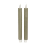 Ribbed Taper Candles – Sage