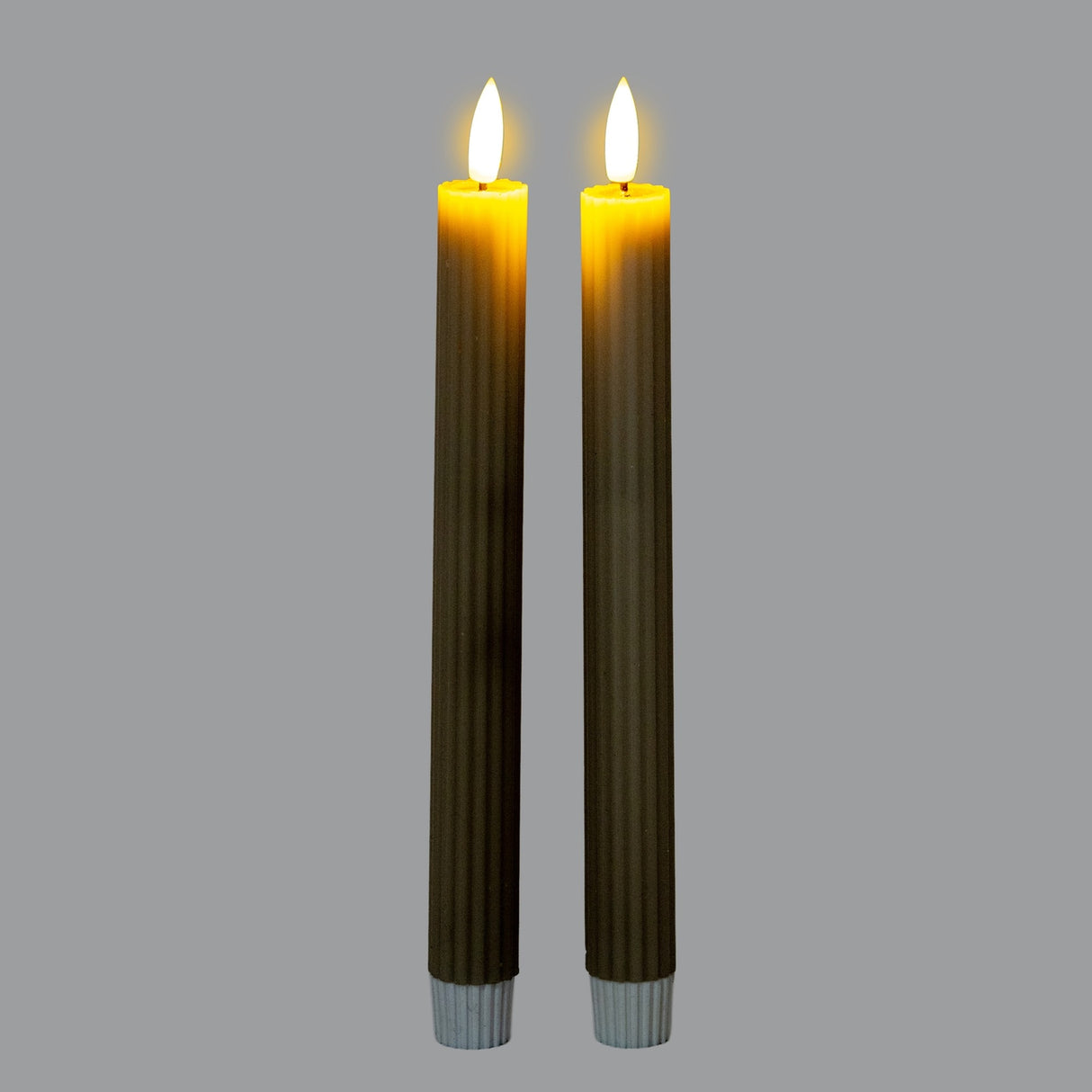Ribbed Taper Candles – Sage