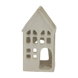 White Ceramic House Tea Light Holder – White