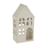 White Ceramic House Tea Light Holder – White