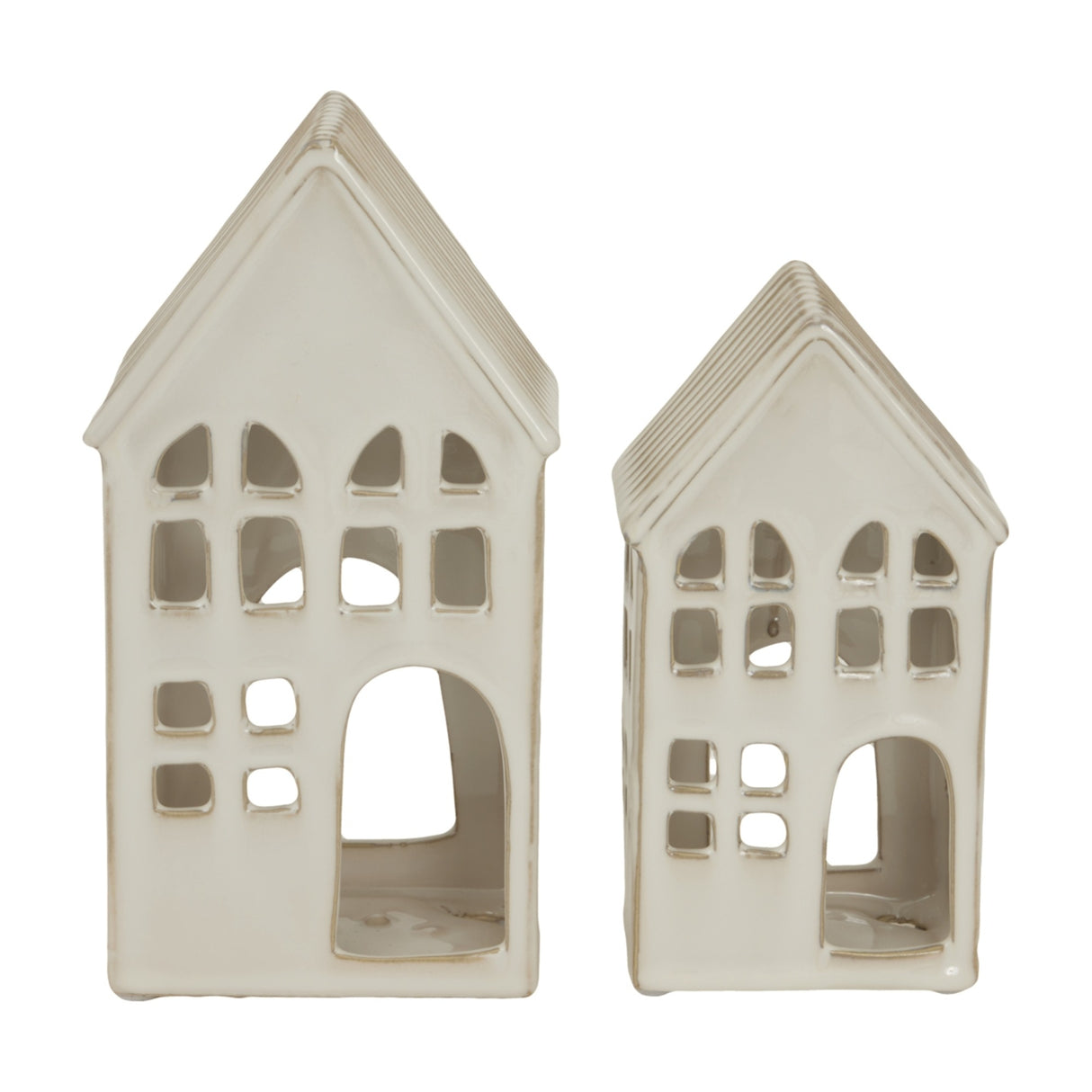 White Ceramic House Tea Light Holder – White