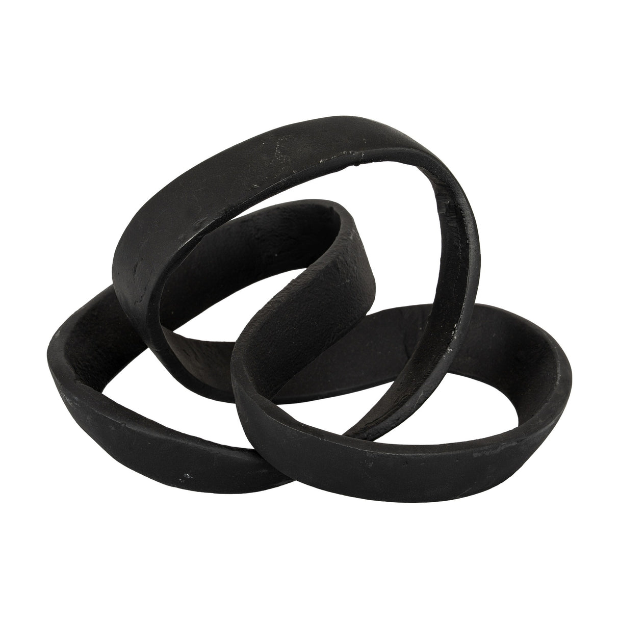 Hill Interiors Black Cast Knot Ornament in matte black aluminium, formed as a looped sculptural knot, shown against a plain white background.