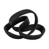 Hill Interiors Black Cast Knot Ornament in matte black aluminium, formed as a looped sculptural knot, shown against a plain white background.