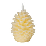 Natural Glow Cream Pinecone LED Wax Candle – Beige
