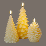 Natural Glow Cream Pinecone LED Wax Candle – Beige