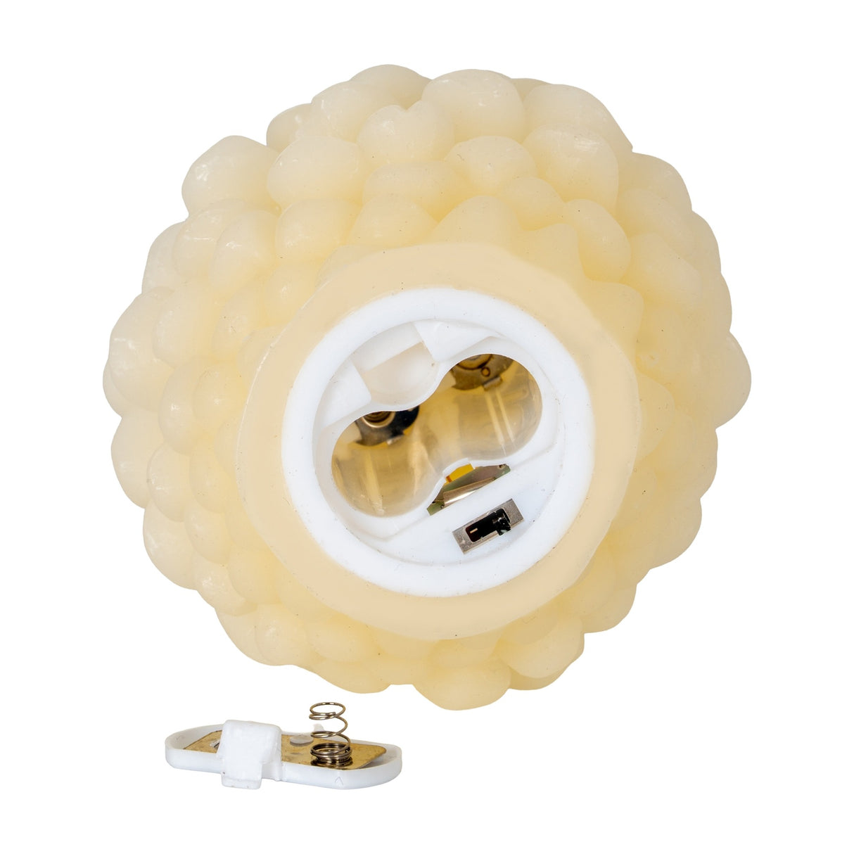 Natural Glow Cream Pinecone LED Wax Candle – Beige