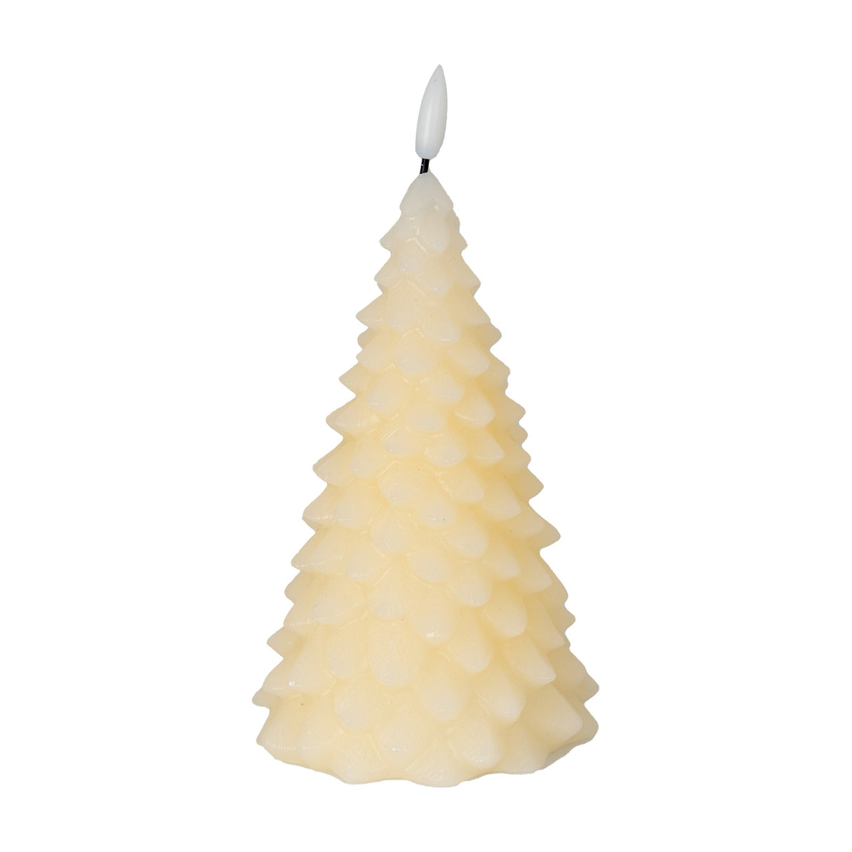 LED Tree-Form Wax Pillar Candle – Beige