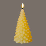 LED Tree-Form Wax Pillar Candle – Beige
