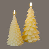 LED Tree-Form Wax Pillar Candle – Beige