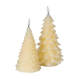 LED Tree-Form Wax Pillar Candle – Beige