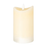 Natural Glow Melted-Effect LED Pillar Candle – Beige