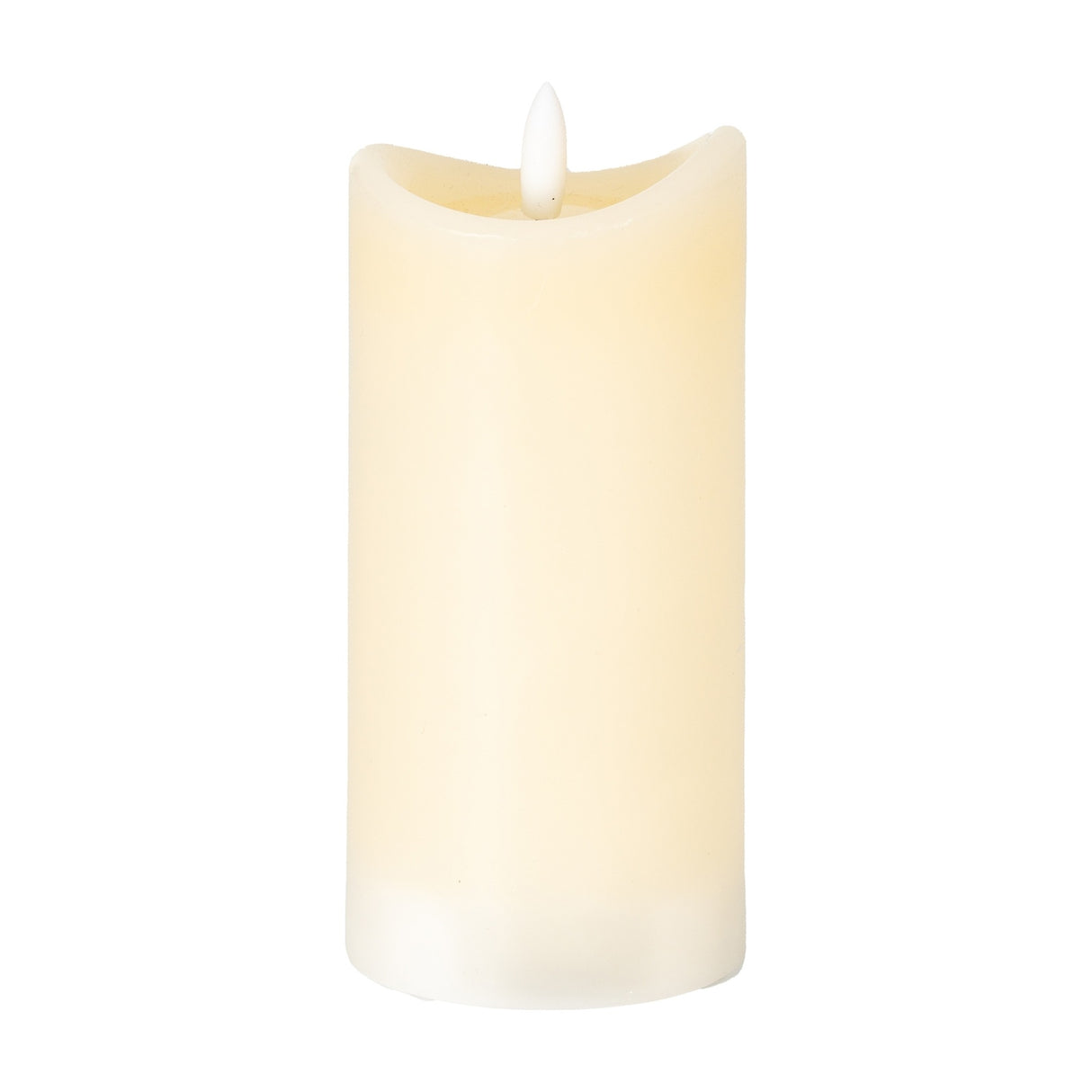Natural Glow Melted LED Pillar Candle – Beige
