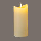 Natural Glow Melted LED Pillar Candle – Beige