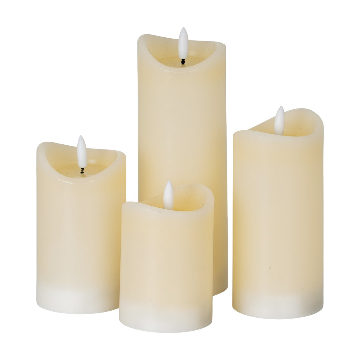Natural Glow Melted LED Pillar Candle – Beige