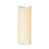 Natural Glow Melted-Edge LED Pillar Candle – Beige