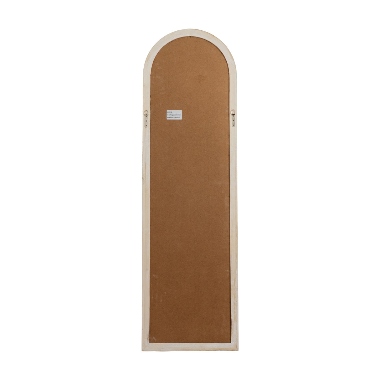 Washed Wood Tall Arched Window Mirror – Brown