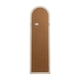 Washed Wood Tall Arched Window Mirror – Brown