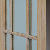 Washed Wood Tall Arched Window Mirror – Brown