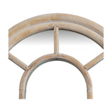 Washed Wood Tall Arched Window Mirror – Brown