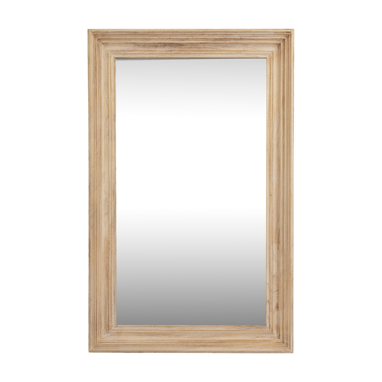 Washed Wood Framed Wall Mirror – Brown