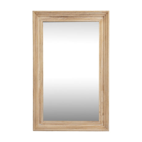 Hill Interiors Washed Wood Framed Wall Mirror in brown, a tall rectangular mirror with a grain-forward timber surround, shown on a plain background.
