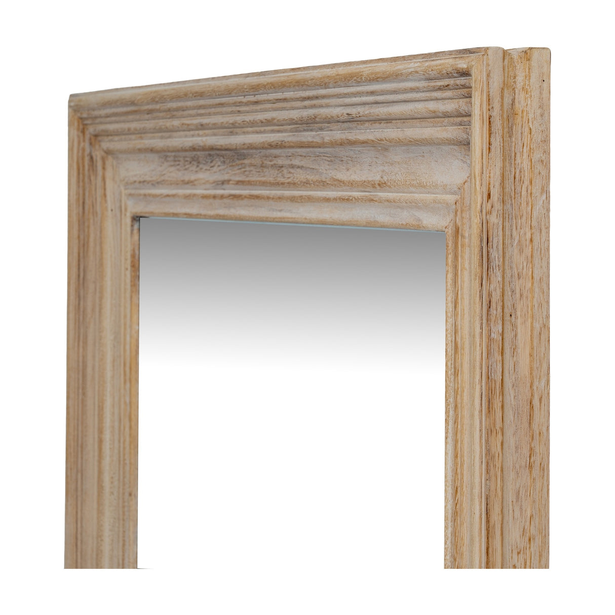 Washed Wood Framed Wall Mirror – Brown