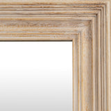 Washed Wood Framed Rectangular Wall Mirror – Brown