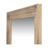 Washed Wood Framed Rectangular Wall Mirror – Brown