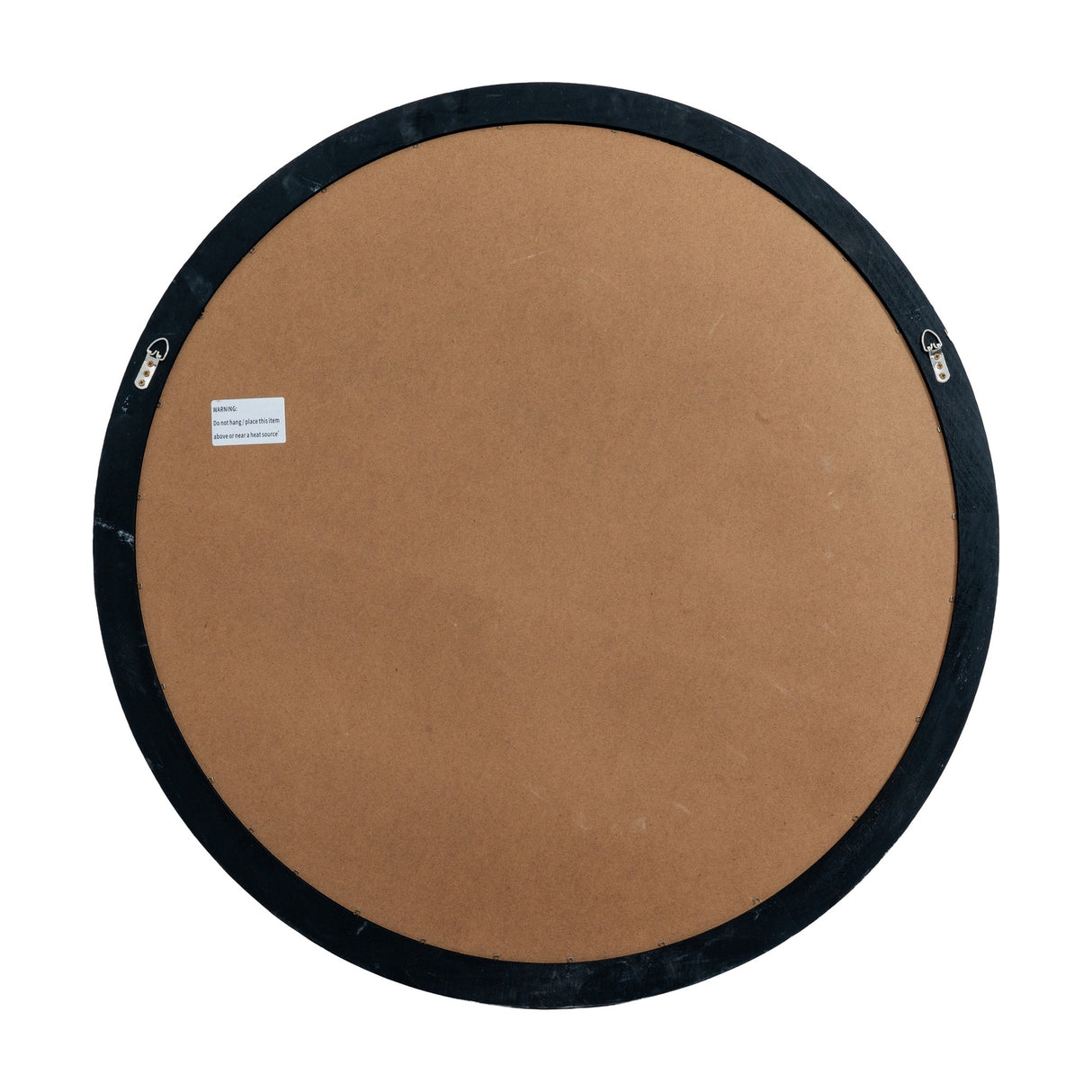 Black Wood Round Window Mirror – Black