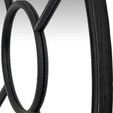 Black Wood Round Window Mirror – Black