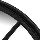 Black Wood Round Window Mirror – Black
