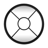Black Wood Round Window Mirror – Black