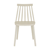 Hill Interiors Brolvanic Accent Chair in beige moulded plastic with spindle back and tapered legs, shown front-on against a plain white background.