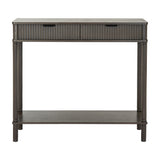2 Drawer Wooden Console Table – Brown