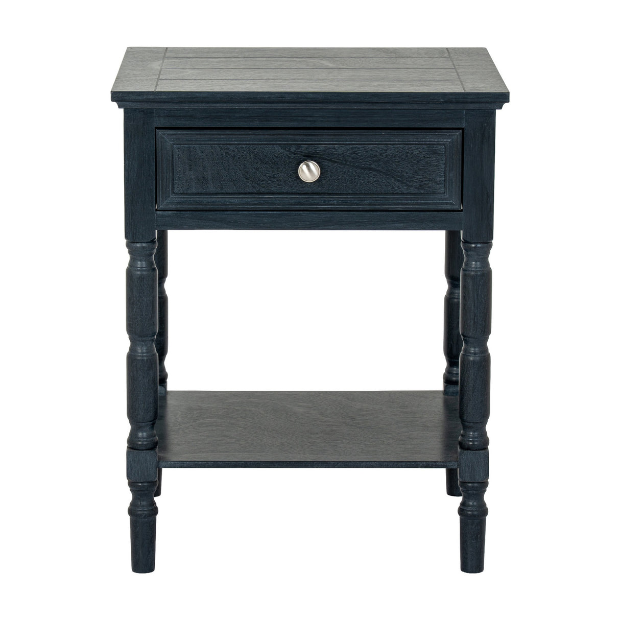 Wooden One-Drawer Side Table – Black