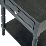 Wooden One-Drawer Side Table – Black
