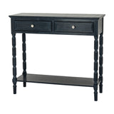 2 Drawer Console Table with Curved Frame – Black