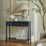 2 Drawer Console Table with Curved Frame – Black