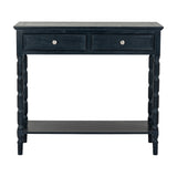 2 Drawer Console Table with Curved Frame – Black