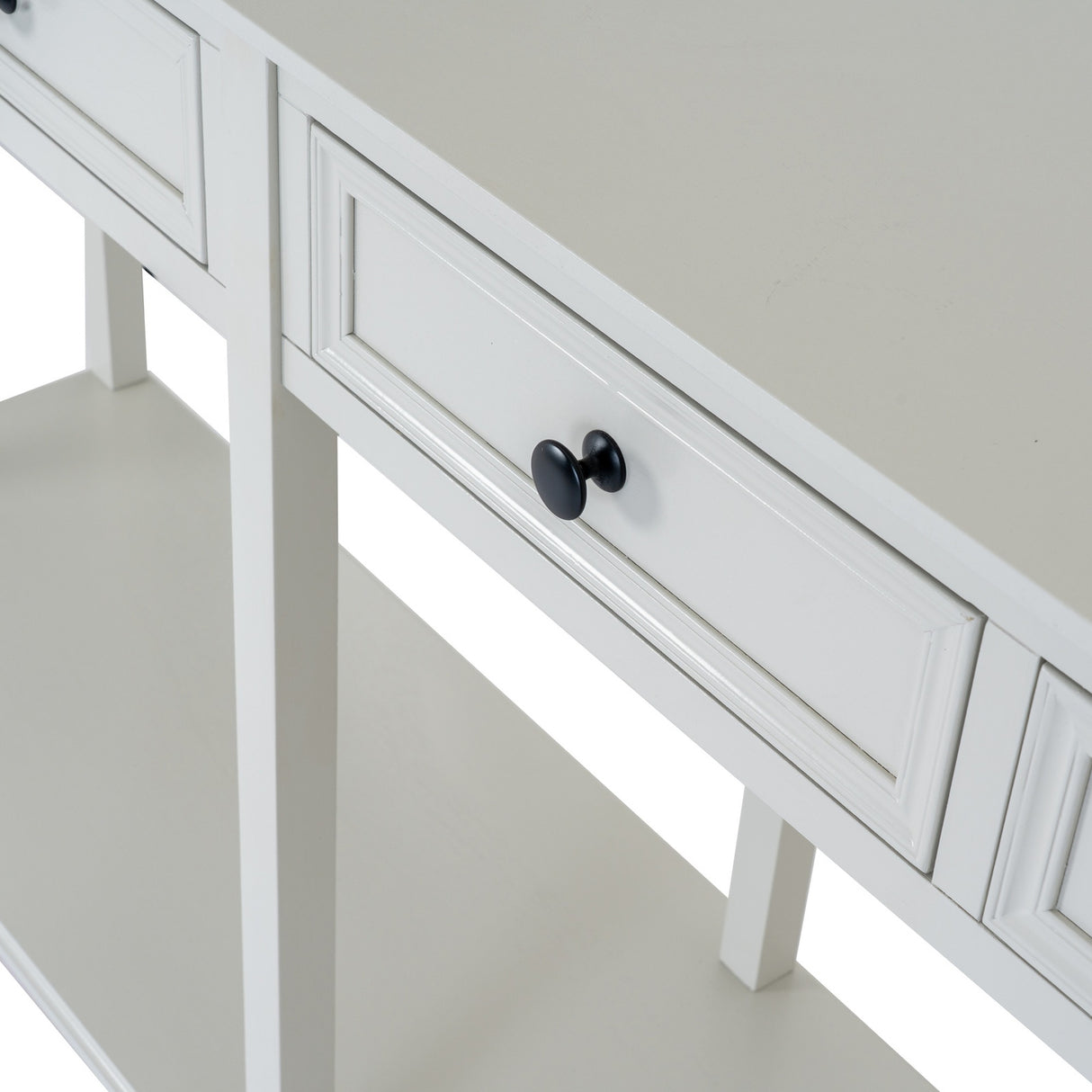 4 Drawer Wooden Console Table – White